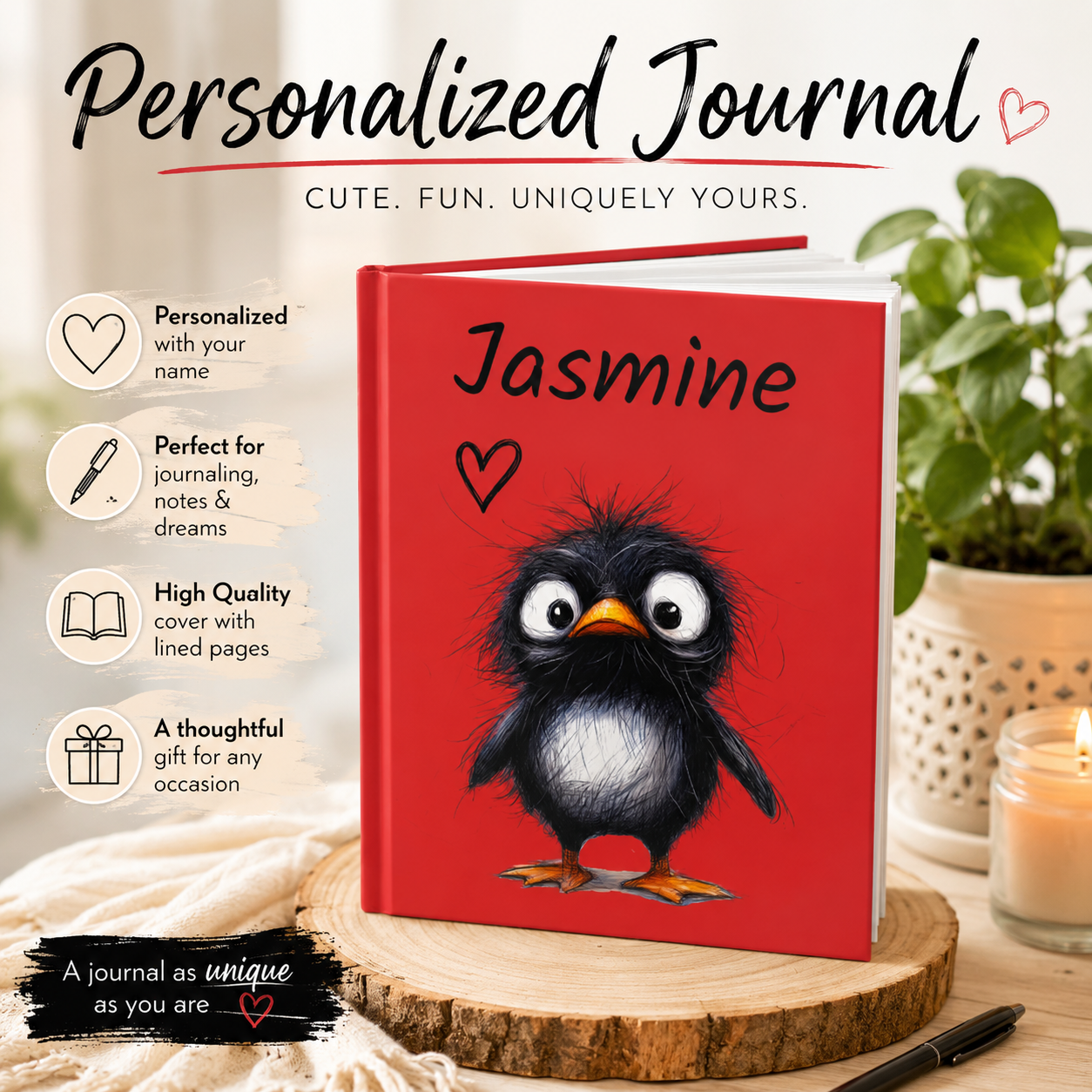 Personalized Penguin Hardcover Journal