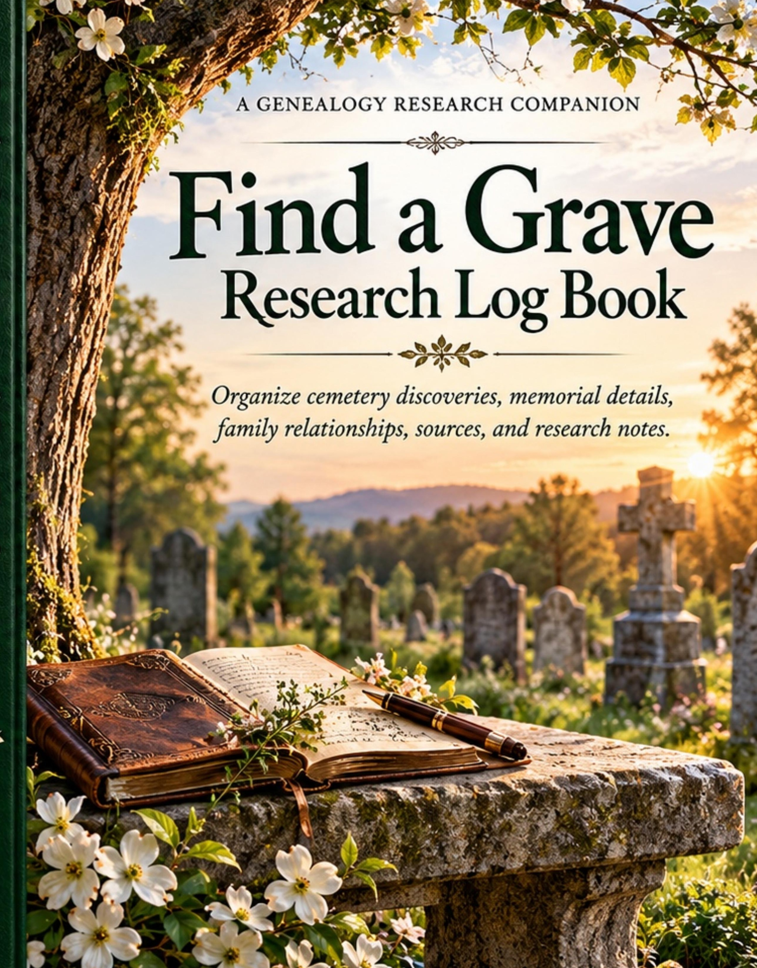 Find a Grave Research Log Book cover